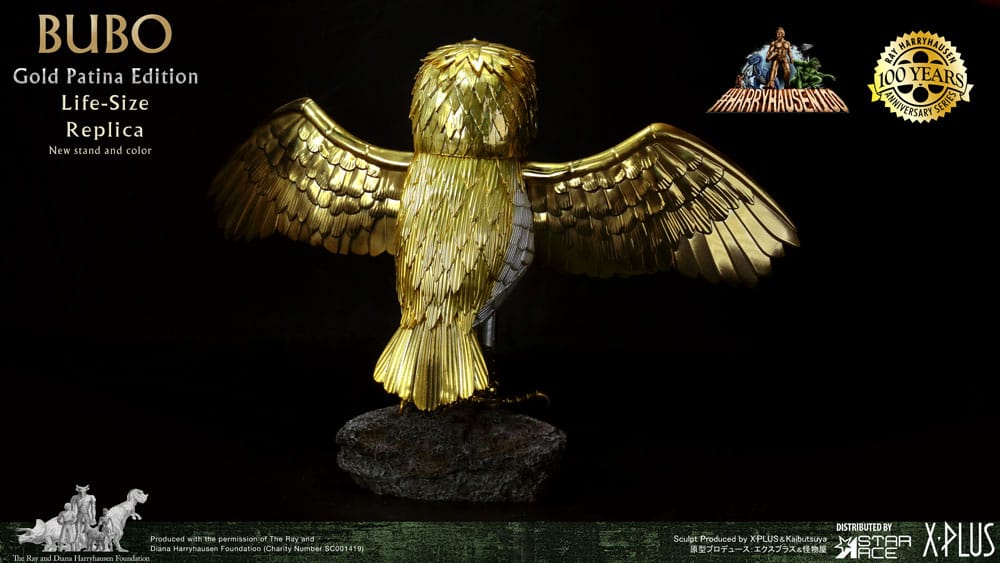 Kampf der Titanen Statue Ray Harryhausens Bubo Gold Patina Edition Normal Ver. 34 cm