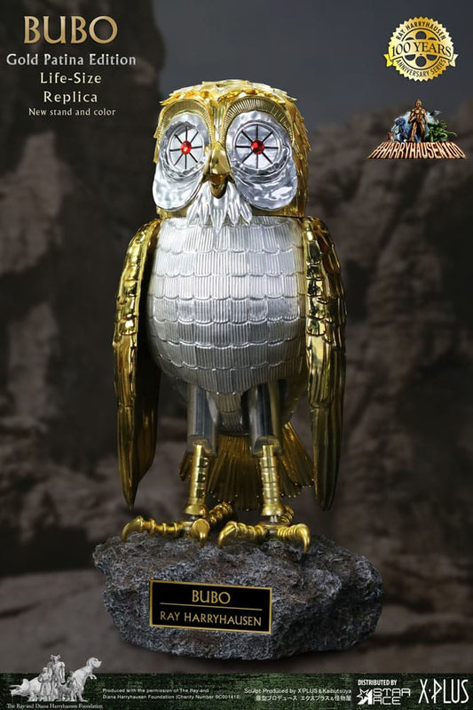 Kampf der Titanen Statue Ray Harryhausens Bubo Gold Patina Edition Deluxe Ver. 34 cm