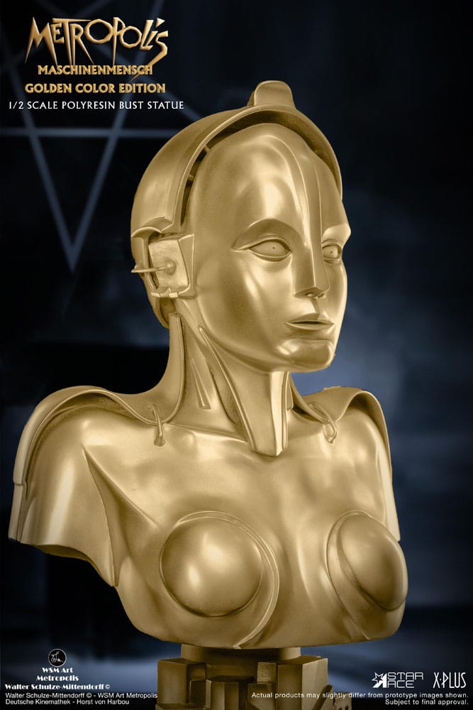 Metropolis Büste 1/2 Maria Maschinenmensch Metallic Gold Color Edition 50 cm