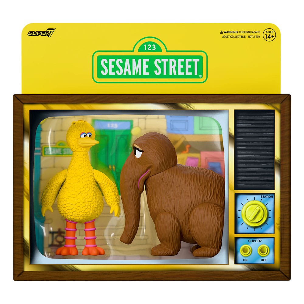 Sesamstraße ReAction Actionfiguren 2er-Pack Big Bird and Mr. Snuffleupagus 10 cm