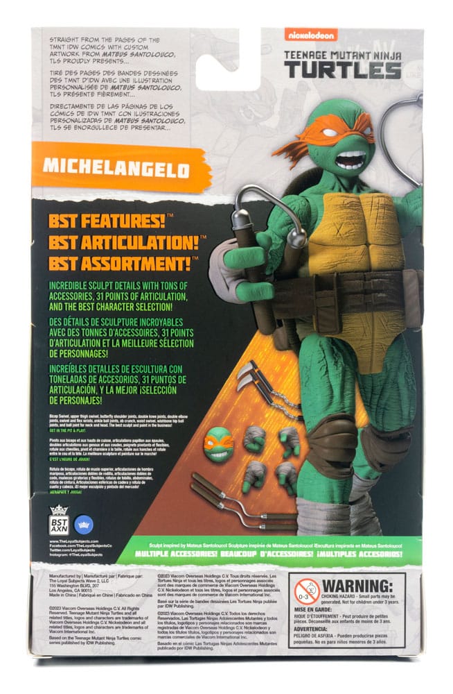 Teenage Mutant Ninja Turtles BST AXN Actionfigur Michelangelo (IDW Comics) 13 cm