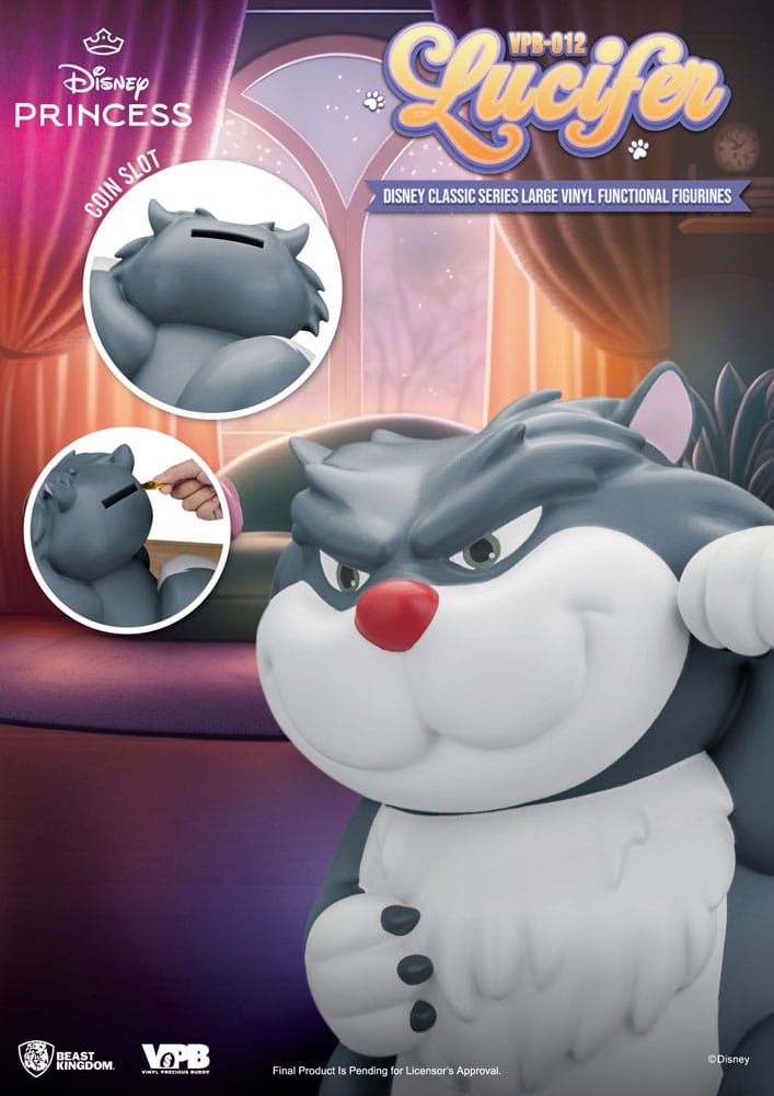 Cinderella Piggy Vinyl Spardose Lucifer 33 cm