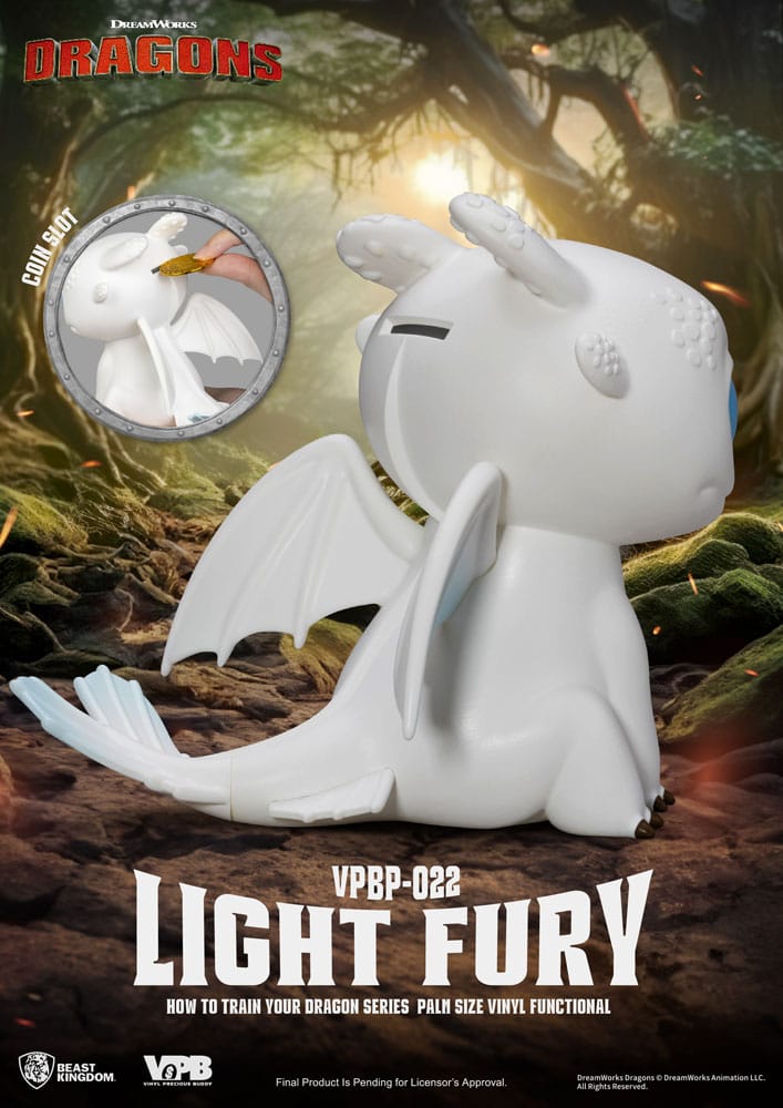 Drachenzähmen leicht gemacht Piggy Vinyl Spardose Light Fury 12 cm