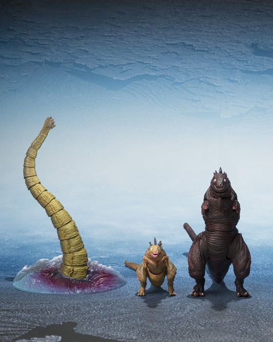 Godzilla 2016 S.H.MonsterArts Actionfiguren 3er-Pack The Second Form, Thrid Form, Giant Unidentified Creature Set