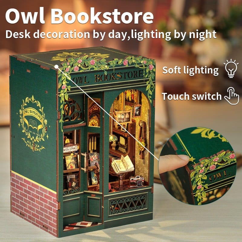 Book Nook Owl Bookstore 17 x 12 cm