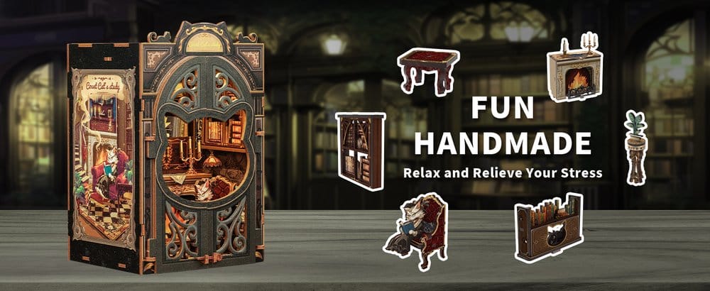 Book Nook Count Cat´s Study 17 x 12 cm