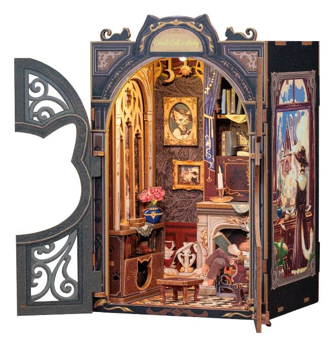 Book Nook Count Cat´s Study 17 x 12 cm