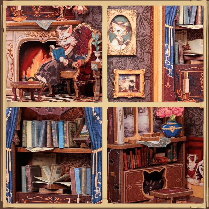 Book Nook Count Cat´s Study 17 x 12 cm