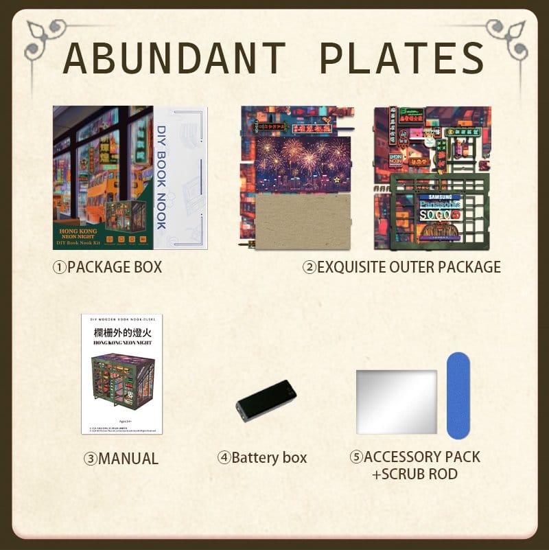 Book Nook Hong Kong Neon Light 13 x 17 cm