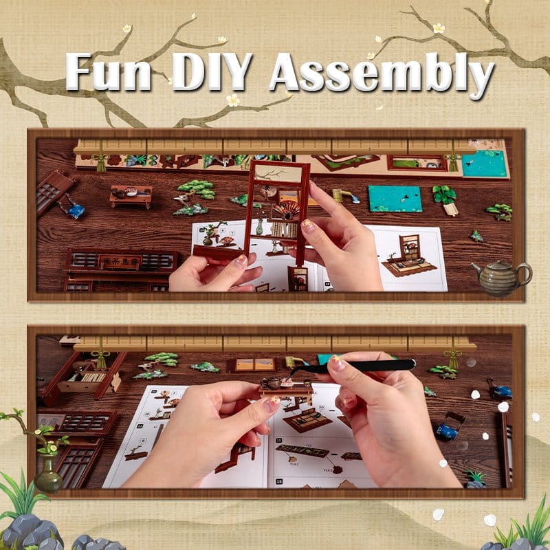 Miniature House Model Kit Kirishima Cha-an 19 x 14 cm