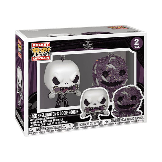Nightmare Before Christmas POP! Vinyl Schlüsselanhänger 2er-Pack Jack/Oogie 4 cm