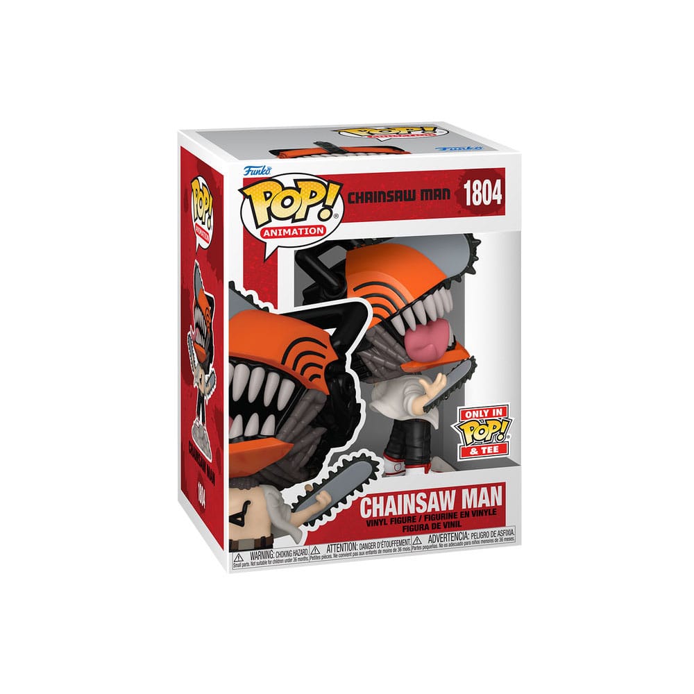Chainsaw Man POP! & Tee Vinyl Figur & T-Shirt Set Chainsaw Man Leaping Größe XL