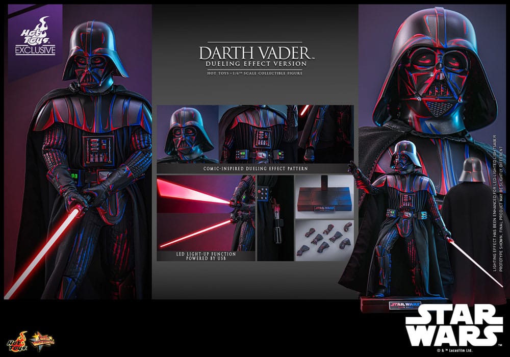 Star Wars Movie Masterpiece Actionfigur 1/6 Darth Vader (Dueling Effect Version) Hot Toys Exclusive 35 cm