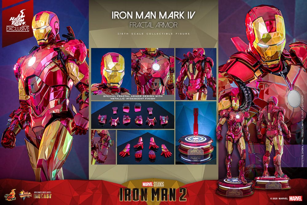 Iron Man Movie Masterpiece Diecast Actionfigur 1/6 Iron Man Mark VI (Fractal Armor) Hot Toys Exclusive 33 cm