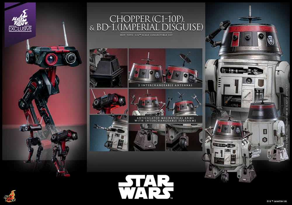 Star Wars Actionfigur Set 1/6 Chopper (C1-10P&trade;) & BD-1&trade; (Imperial Disguise) 18 cm & 8 cm