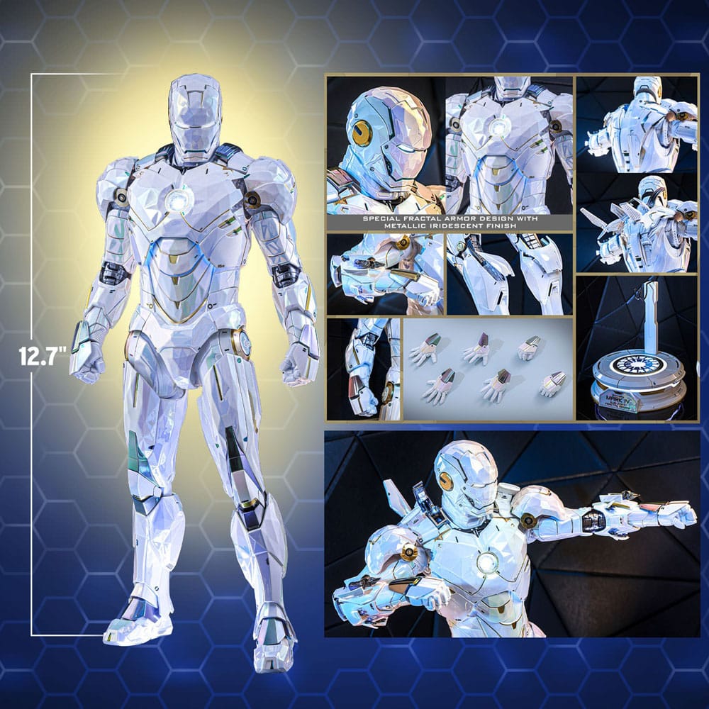 Iron Man 2 Movie Masterpiece Diecast Actionfigur 1/6 Iron Man Mark IV (Sub-Zero Fractal Armor) Hot Toys Exclusive 33 cm