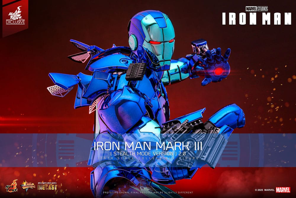 Iron Man Movie Masterpiece Diecast Actionfigur 1/6 Iron Man Mark III (Stealth Mode Ver.) 2.0 Hot Toys Exclusive 33 cm