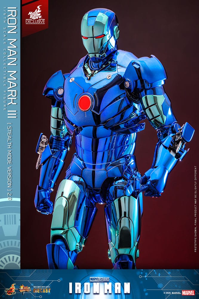 Iron Man Movie Masterpiece Diecast Actionfigur 1/6 Iron Man Mark III (Stealth Mode Ver.) 2.0 Hot Toys Exclusive 33 cm