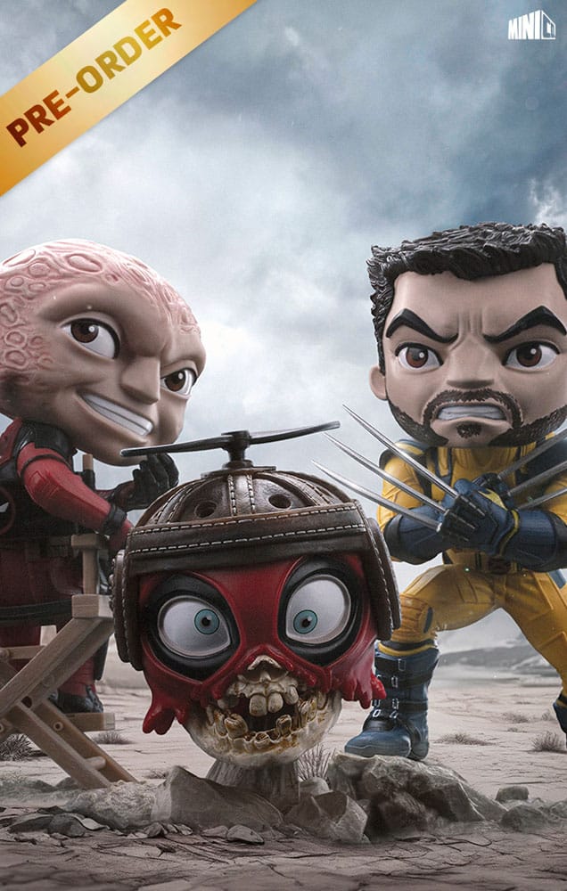 Deadpool & Wolverine Mini Co. PVC Figur Deadpool and Wolverine set Unmasked 14 cm