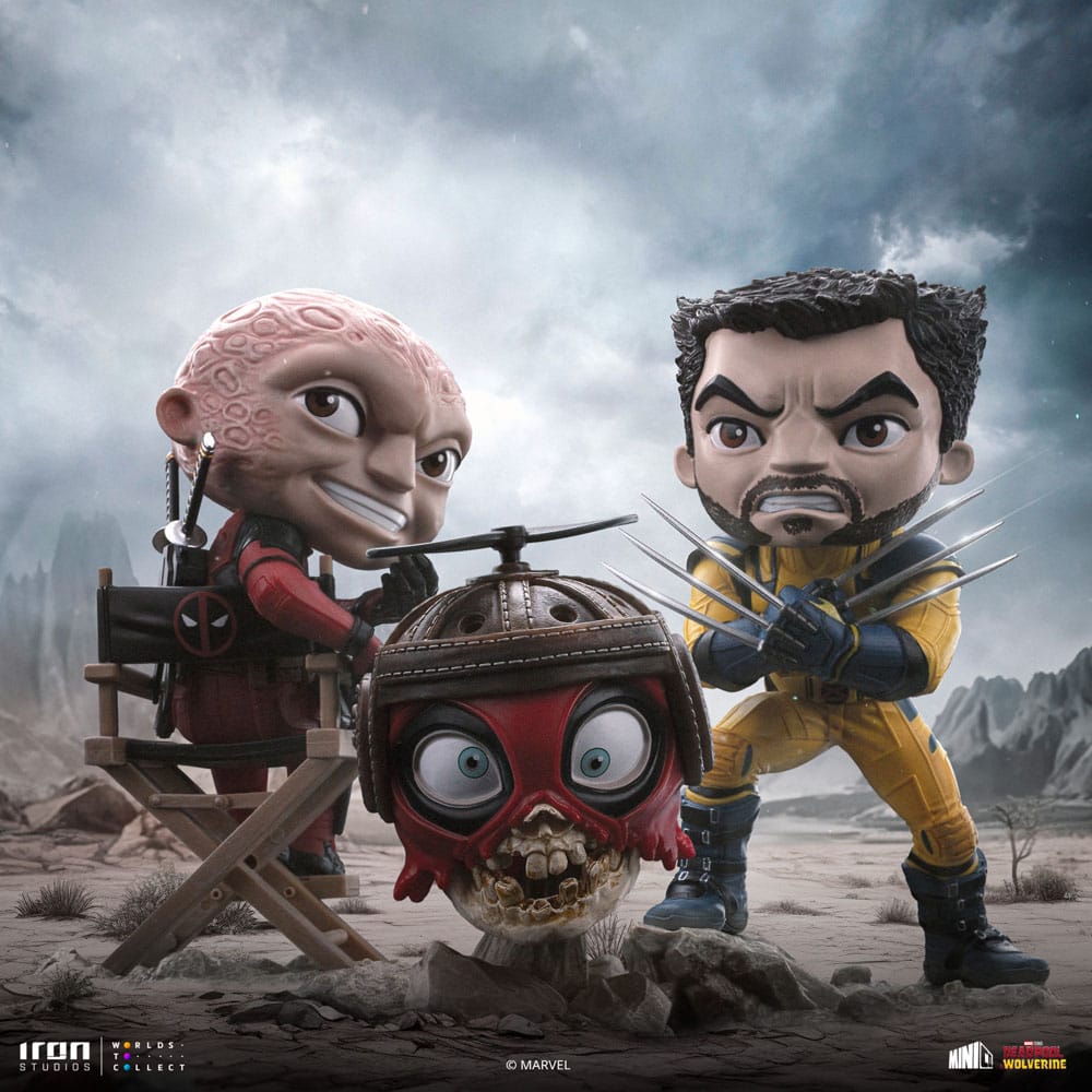 Deadpool & Wolverine Mini Co. PVC Figur Deadpool and Wolverine set Unmasked 14 cm