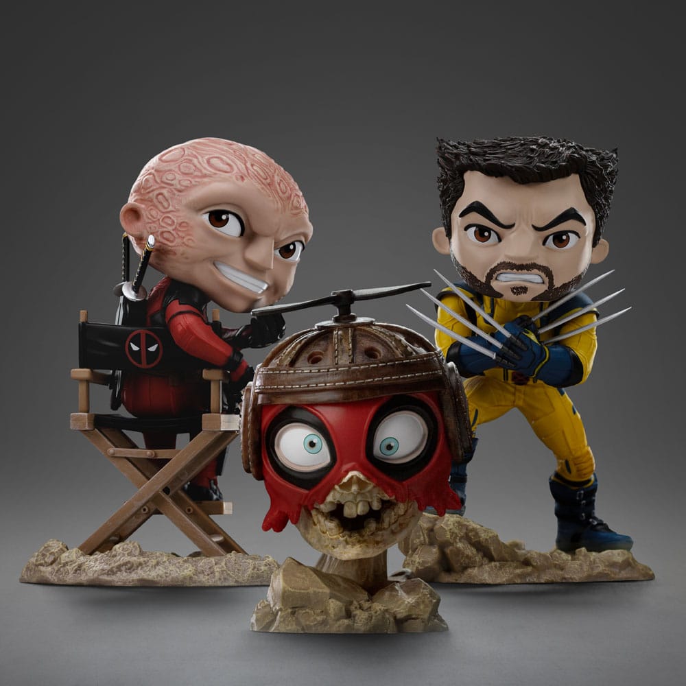 Deadpool & Wolverine Mini Co. PVC Figur Deadpool and Wolverine set Unmasked 14 cm