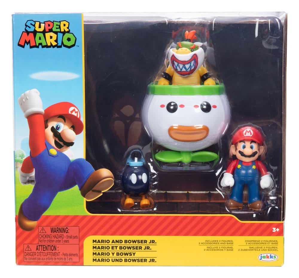World of Nintendo Minifiguren 2er-Pack Mario and Bowser Jr. Clown Car 6 cm