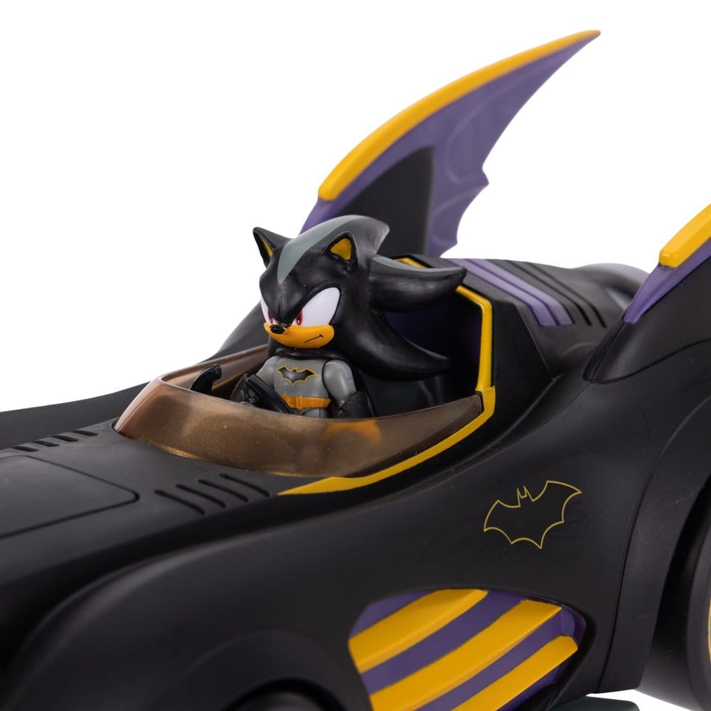 DC x Sonic - The Hedgehog Actionfigur mit Fahrzeug Shadow Batman & Batmobile 6 cm