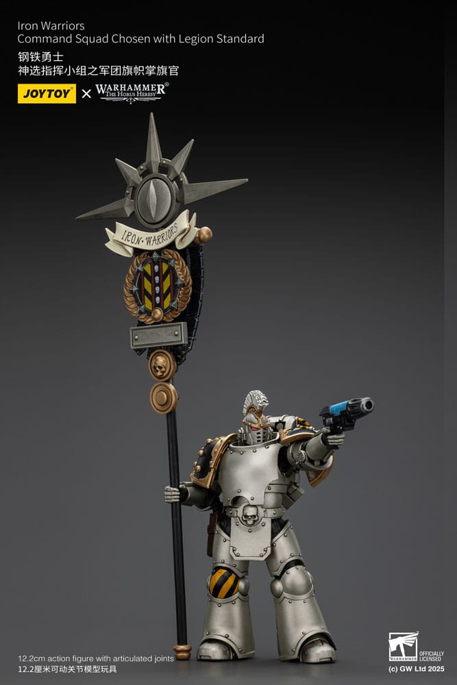 Warhammer The Horus Heresy Actionfigur 1/18 lron Warriors Command Squad Chosen with Legion Standard 12 cm