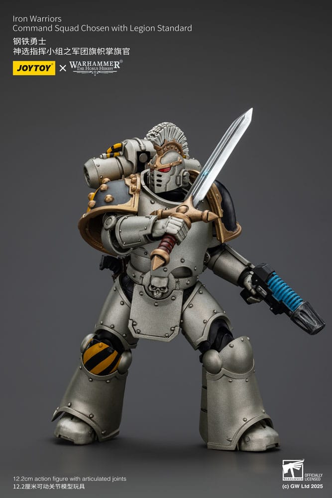 Warhammer The Horus Heresy Actionfigur 1/18 lron Warriors Command Squad Chosen with Legion Standard 12 cm