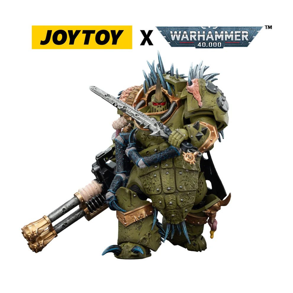 Warhammer 40,000 Actionfigur Death Guard Blightlord Terminator 1 with Reaper Autocannon and Bubotic Blades 14 cm