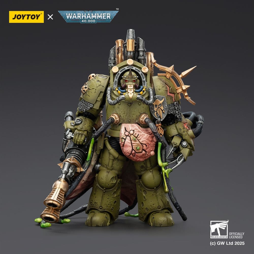 Warhammer 40,000 Actionfigur Death Guard Lord of Virulence with Power Fist and Twin Plague Spewer 14 cm
