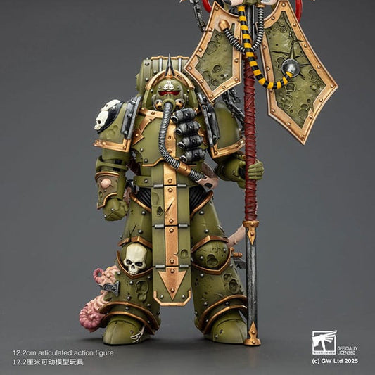 Warhammer 40,000 Actionfigur Death Guard Plague Marine Icon bearer with Boltgun and Plague knife 12 cm