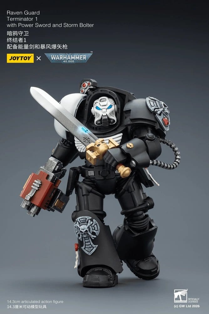 Warhammer 40,000 Actionfigur Raven Guard Terminator 1 with Power Sword and Storm Bolter 14 cm