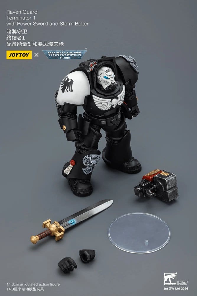 Warhammer 40,000 Actionfigur Raven Guard Terminator 1 with Power Sword and Storm Bolter 14 cm