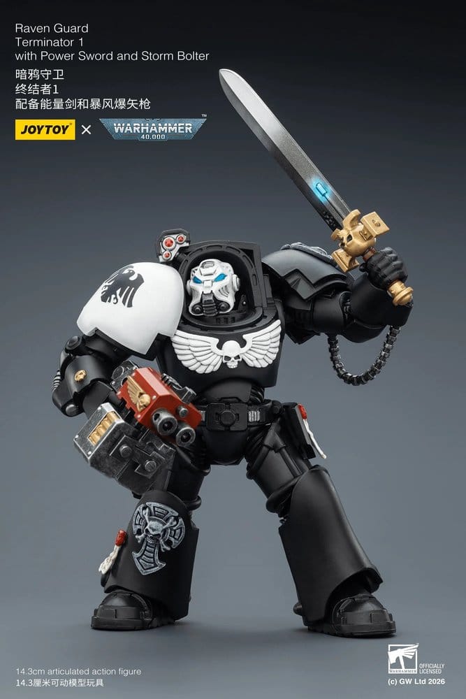 Warhammer 40,000 Actionfigur Raven Guard Terminator 1 with Power Sword and Storm Bolter 14 cm