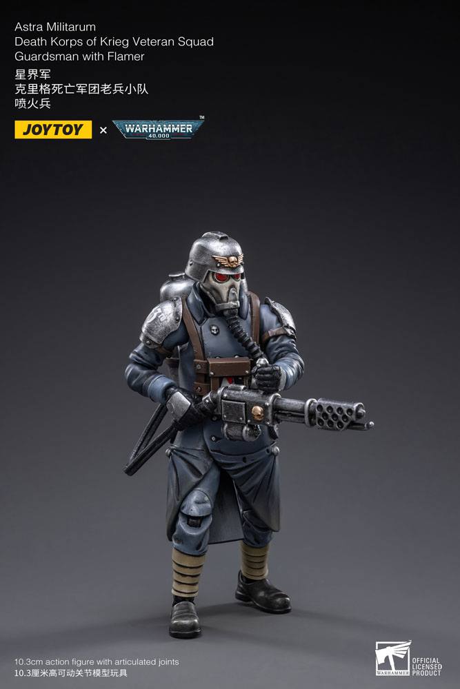 Warhammer 40k Actionfigur 1/18 Death Korps of Krieg Veteran Squad Guardsman with Flamer 10 cm
