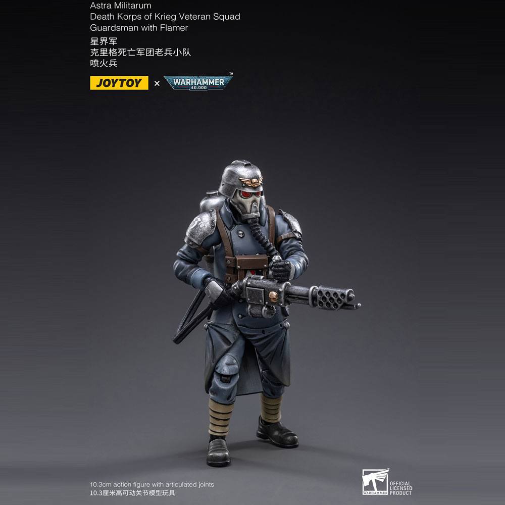 Warhammer 40k Actionfigur 1/18 Death Korps of Krieg Veteran Squad Guardsman with Flamer 10 cm