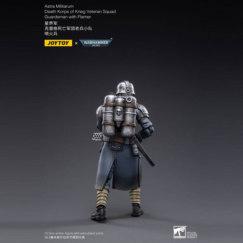 Warhammer 40k Actionfigur 1/18 Death Korps of Krieg Veteran Squad Guardsman with Flamer 10 cm