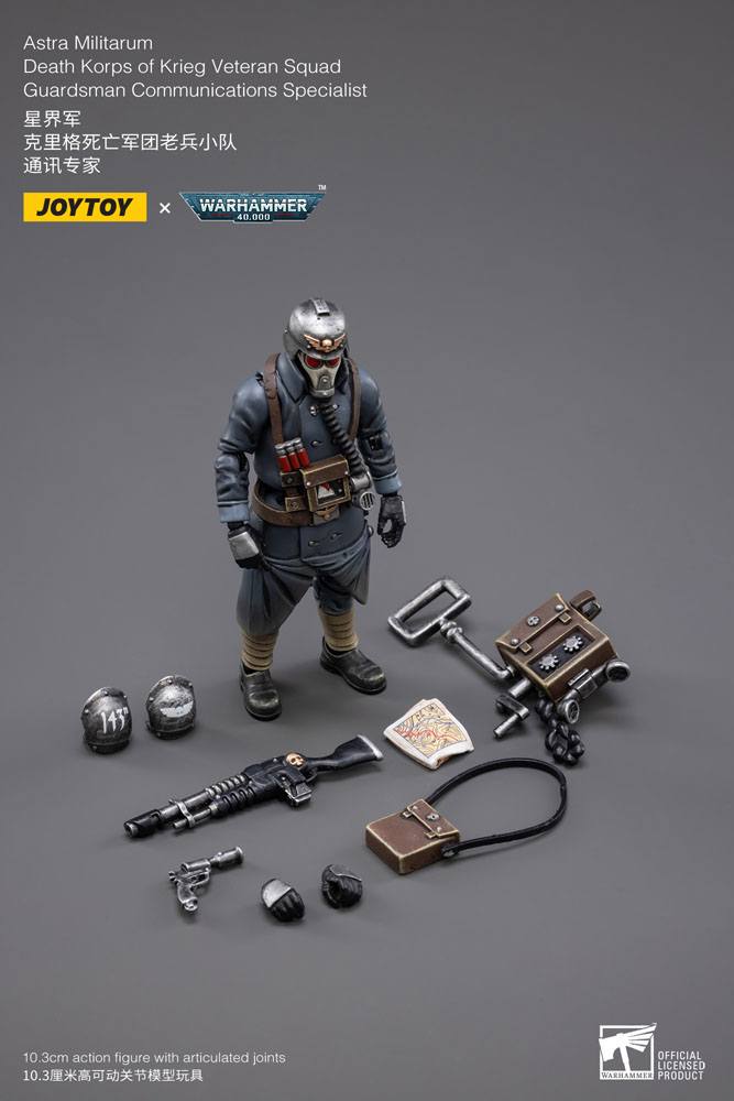 Warhammer 40k Actionfigur 1/18 Death Korps of Krieg Veteran Squad Guardsman Communications Specialist 10 cm