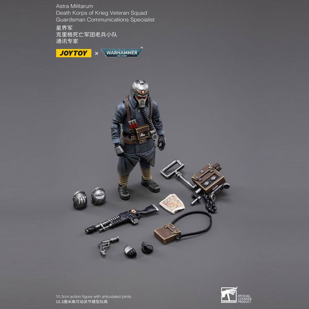 Warhammer 40k Actionfigur 1/18 Death Korps of Krieg Veteran Squad Guardsman Communications Specialist 10 cm