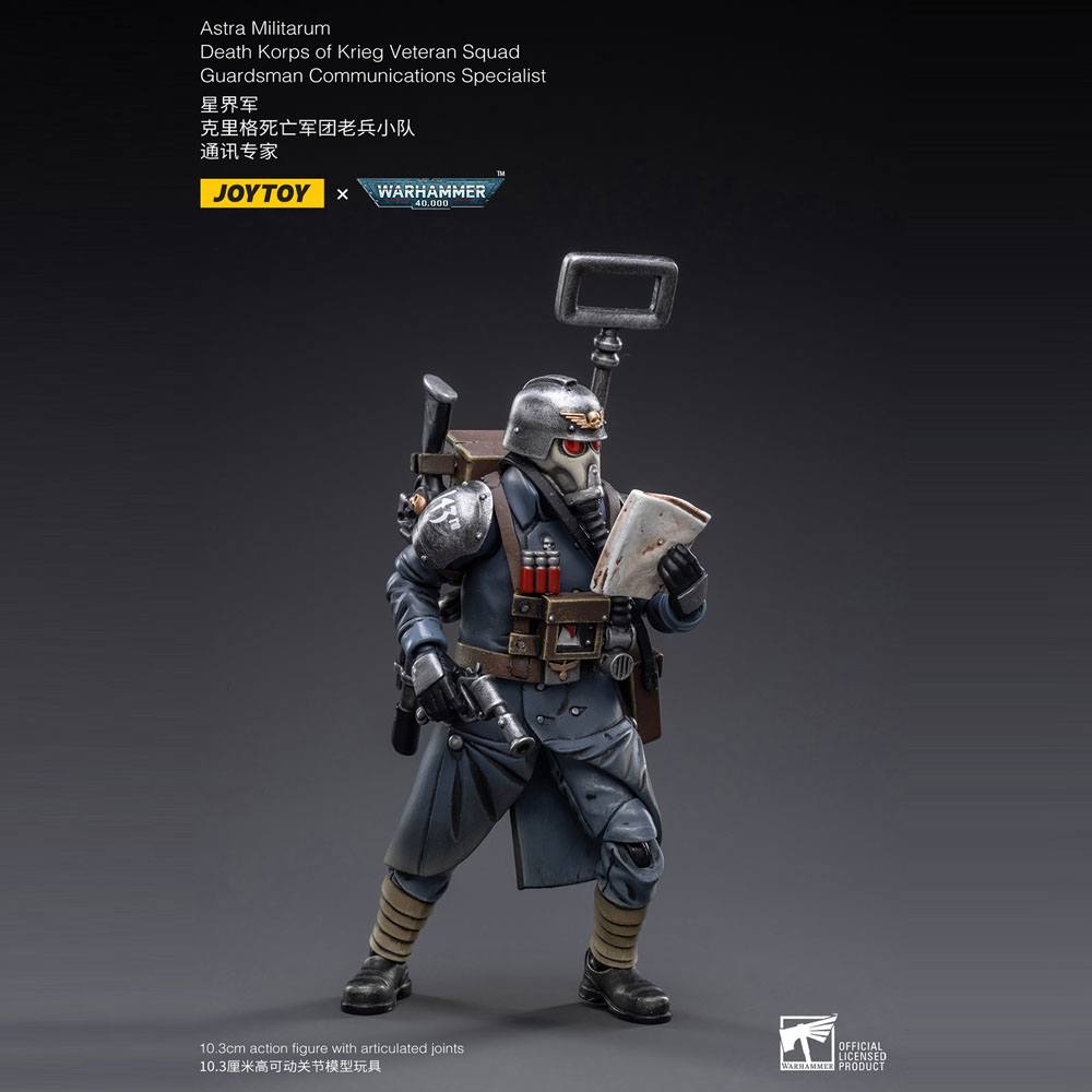Warhammer 40k Actionfigur 1/18 Death Korps of Krieg Veteran Squad Guardsman Communications Specialist 10 cm