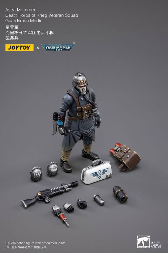 Warhammer 40k Actionfigur 1/18 Death Korps of Krieg Veteran Squad Guardsman Medic 10 cm