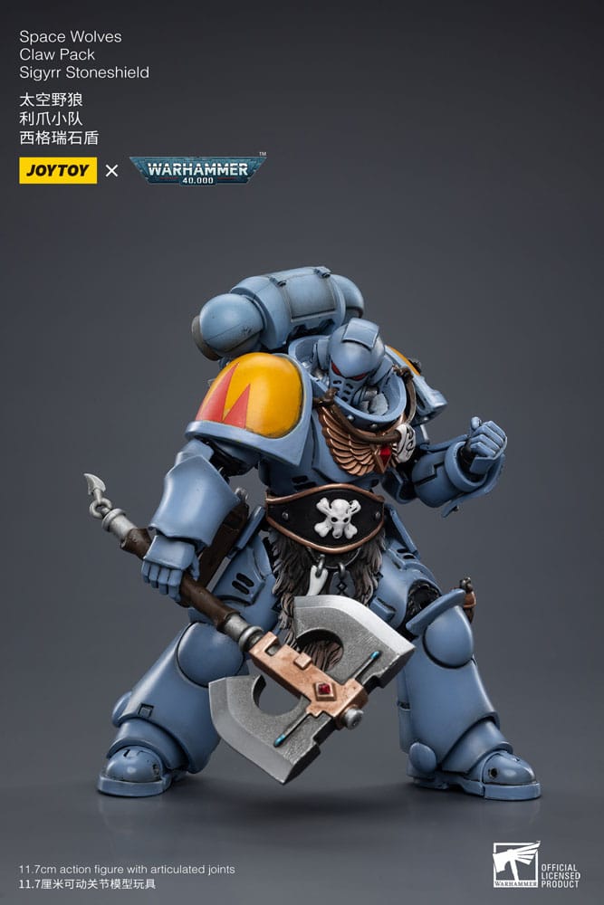 Warhammer 40k Actionfigur 1/18 Space Wolves Claw Pack Sigyrr Stoneshield 12 cm