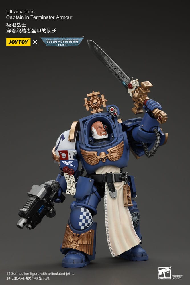 Warhammer 40k Actionfigur 1/18 Ultramarines Captain In Terminator Armour 14 cm