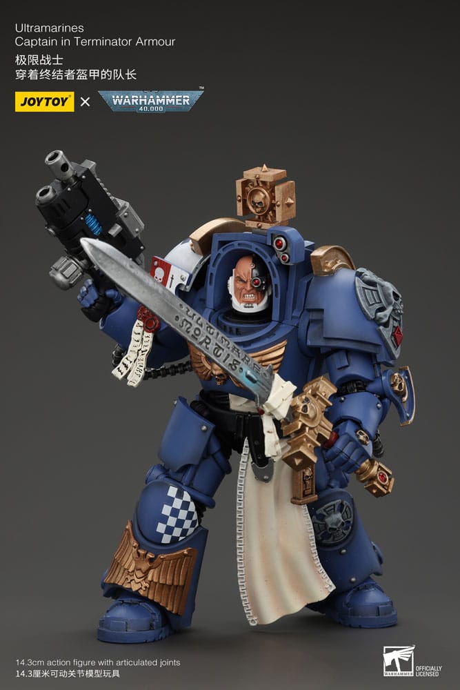 Warhammer 40k Actionfigur 1/18 Ultramarines Captain In Terminator Armour 14 cm