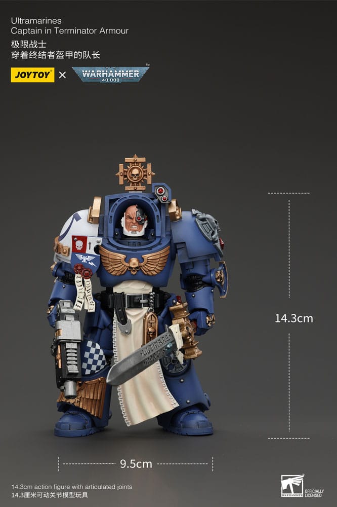 Warhammer 40k Actionfigur 1/18 Ultramarines Captain In Terminator Armour 14 cm