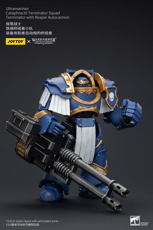 Warhammer The Horus Heresy Actionfigur 1/18 Uitramarines Cataphractii Terminator Squad Terminator with Reaper Autocannon 14 cm