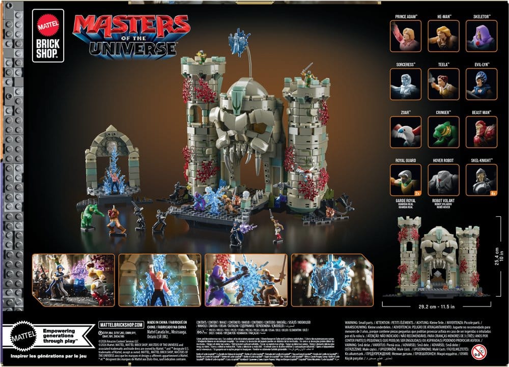Masters of the Universe Mattel Brick Shop Bauset Castle Grayskull