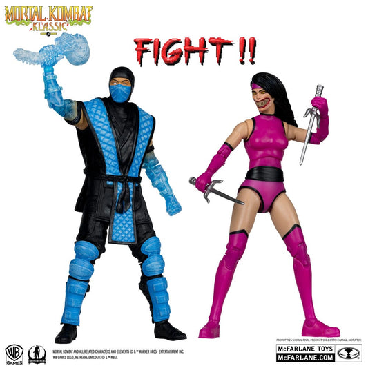 Mortal Kombat Actionfiguren 2er-Pack Sub-Zero vs. Mileena (Klassiks) 18 cm