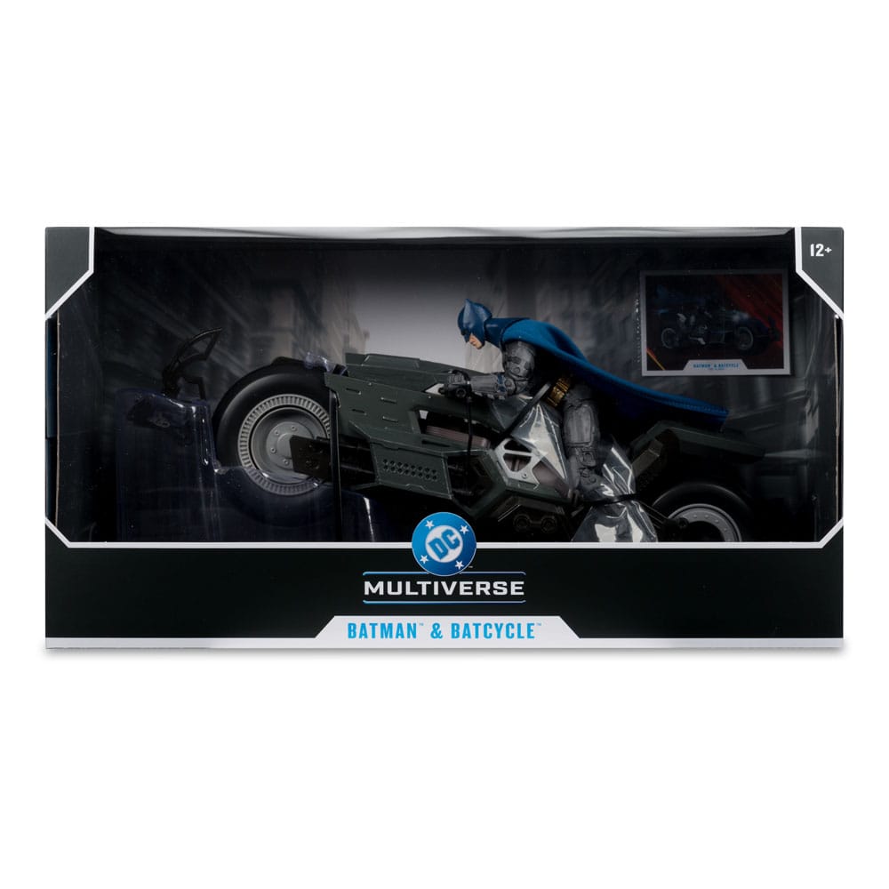The Flash DC Multiverse Fahrzeug Batcycle with Batman